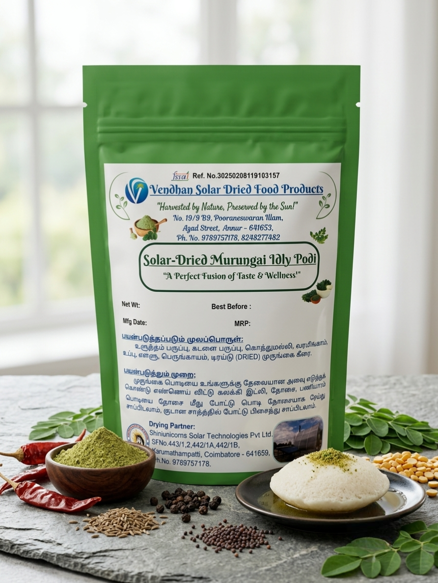 Solar-Dried Moringa Idly Powder