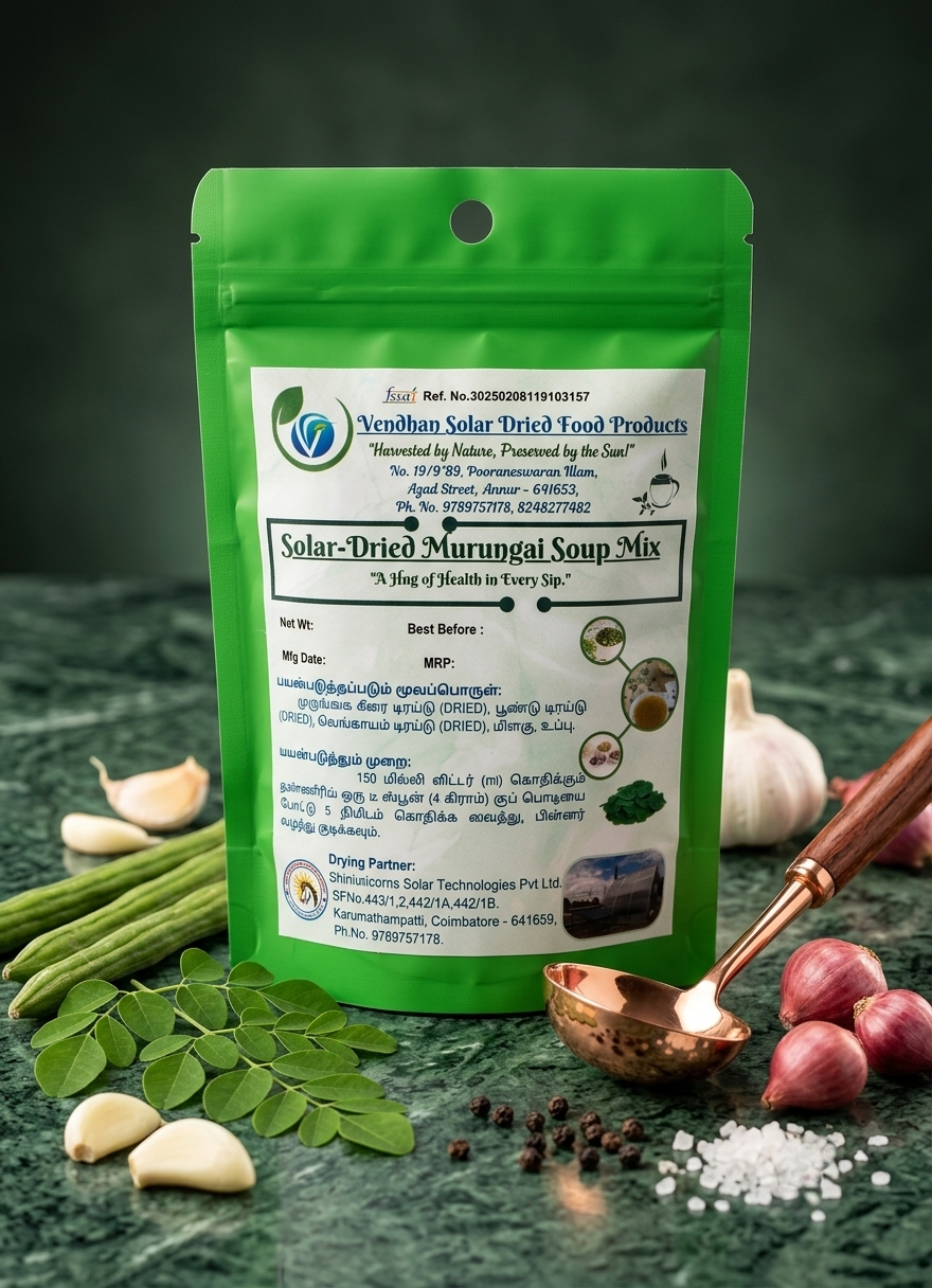 Solar-Dried Moringa Soup Mix Powder