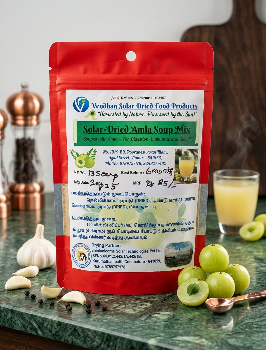Solar-Dried Amla Soup Mix Powder